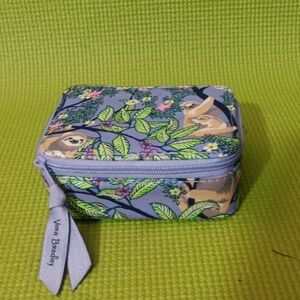 Vera Bradley Blue and Green Sloth Cosmetic Bag